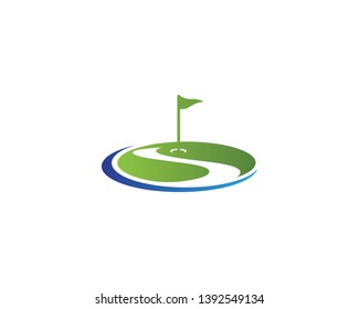 Golf Field logo template vector icon