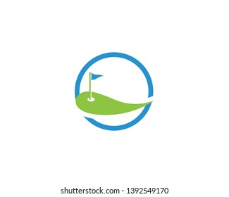 Golf Field logo template vector icon