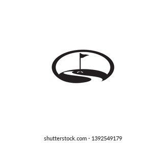 Golf Field logo template vector icon