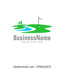 Golf field logo vector template