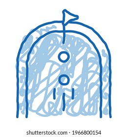 Golf Field sketch icon vector. Hand drawn blue doodle line art Golf Field sign. isolated symbol illustration