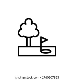 Golf field, tree concept line icon. Simple element illustration. Golf field, tree concept outline symbol design from golf set. Can be used for web and mobile