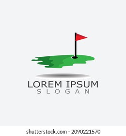 Golf field vector illustration, Golf logo, sport design on white background