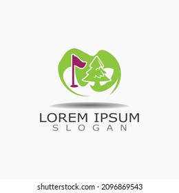 Golf field vector illustration, Golf logo, sport design on white background