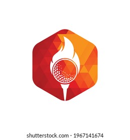 Golf Fire Logo Template Design Vector. Fire and golf ball logo design icon.	