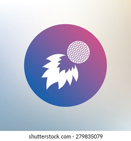 Golf fireball sign icon. Sport symbol. Icon on blurred background. Vector