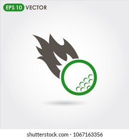 golf fireball single vector icon in two colors