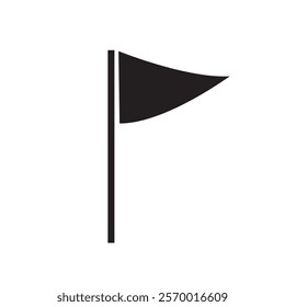 golf flag and ball icon black and white vector outline sign