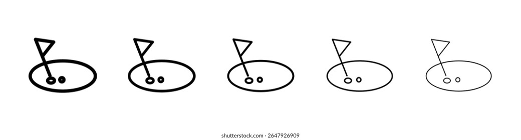 golf flag and ball icon isolated vector on white background set