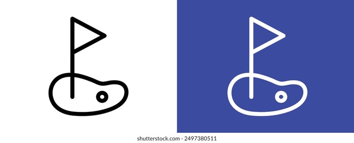 golf flag and ball icon logo sign set vector outline