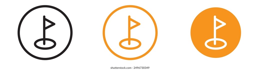 Golf Flag und Ball Icon Set Sport- und Freizeitillustrationen für Golfplätze und Veranstaltungen