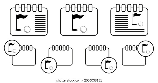 Golf flag and golf ball icon. Sports Accessory icon. Sport element icon. Premium quality graphic design. Signs, outline symbols collection icon for websites, web design, mobile app on white background