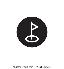 golf flag and ball icon web design in vector