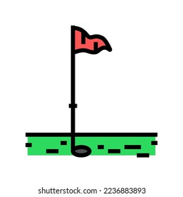 golf flag color icon vector. golf flag sign. isolated symbol illustration