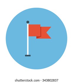 
Golf Flag Colored Vector Illustration
