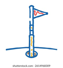 golf flag doodle icon sketch vector. golf flag sign. isolated symbol illustration