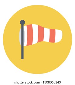Golf flag, flat rounded vector icon.