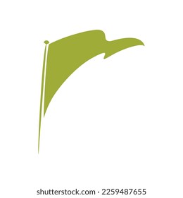 Golf flag green color vector design logo template