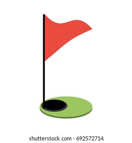 Golf flag and hole