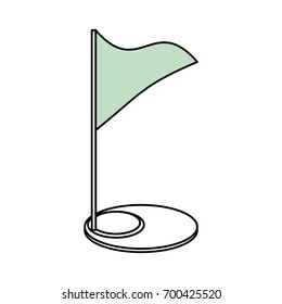 Golf flag and hole