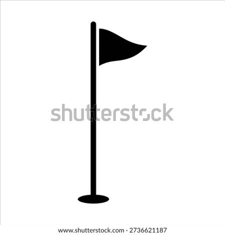 Golf Flag Hole Course Minimal Silhouette Icon