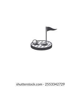 Golfe ícone de furo ícone de vetor plano
