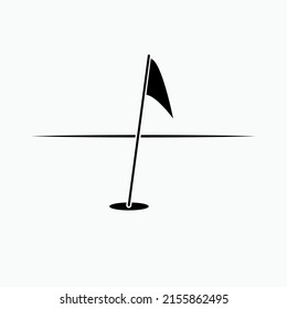 Golf Flag Hole Icon - Vector.