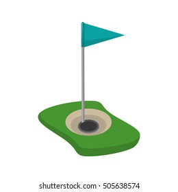golf flag hole isolated icon vector illustration design
