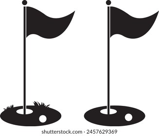 Golf flag, golf hole, golf team vector files