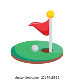 Golf flag hole vector colorful stickers Icon Design illustration. EPS 10 File