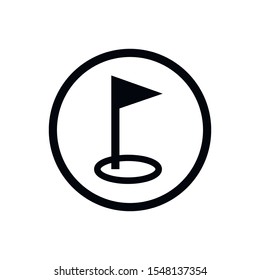 Golf flag icon. Flat vector illustration in black on white background. EPS