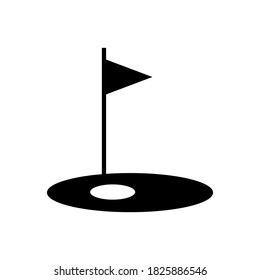 Golf flag icon with glyph style. Vector for your web design