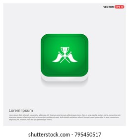 Golf Flag Icon Green Web Button