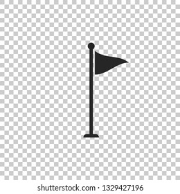 Golf flag icon isolated on transparent background. Golf equipment or accessory. Flat design. Vector Illustration