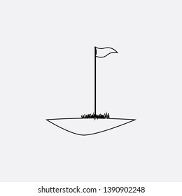 golf flag icon sign signifier vector