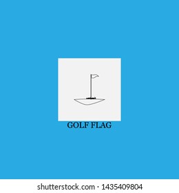 golf flag icon sign signifier vector