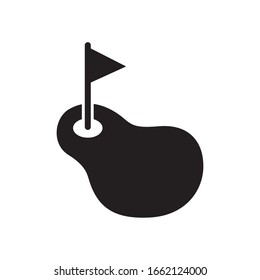 Golf flag icon in trendy flat style design. Vector graphic illustration. Suitable for website design, logo, app, and ui. EPS 10.