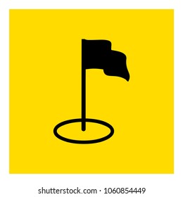 golf flag icon vector