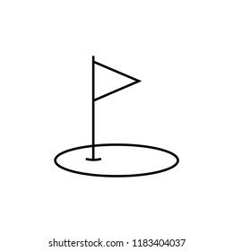 Golf flag icon. Vector golf flag isolated icon.