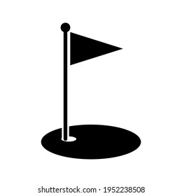 golf flag icon vector on white background.