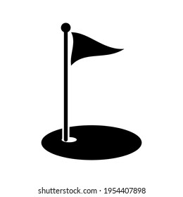 golf flag icon vector on white background.