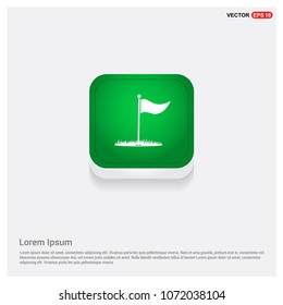 Golf Flag IconGreen Web Button