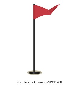 Golf flag isolated on white background. Vector illustration.