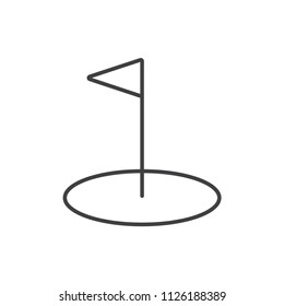 Golf flag line icon.