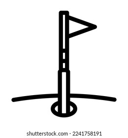golf flag line icon vector. golf flag sign. isolated contour symbol black illustration