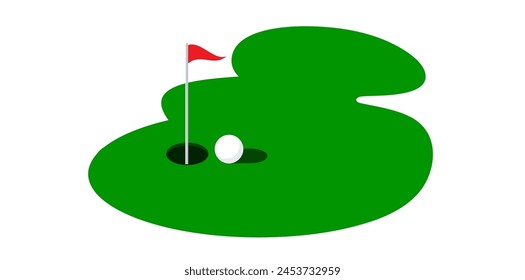 Golf Flag Logo Vector Illustration.