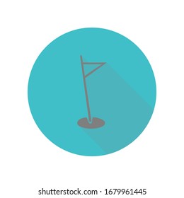 Golf flag long shadow icon. Simple glyph, flat vector of web icons for ui and ux, website or mobile application