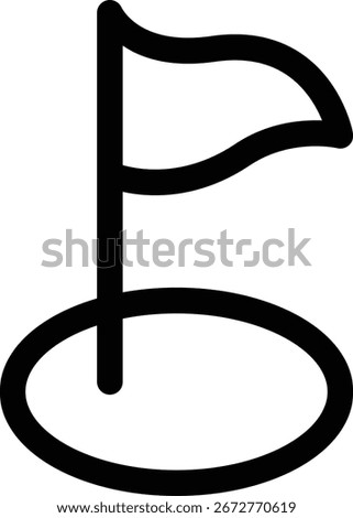 A golf flag with a pole on a hole
