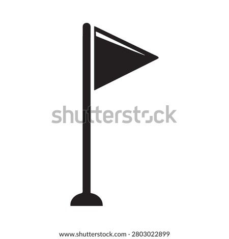 Golf flag silhouette on a white background simple monochrome design