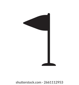 Golf flag silhouette vector flat illustration on white background.